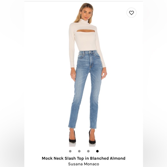 Susana Monaco Mock Neck Slashed Top, Size S - Picture 3 of 8